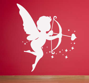 Cupid Angel Silhouette Sticker - TenStickers
