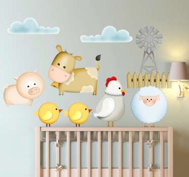 キッズファーム動物デカールコレクション - TENSTICKERS