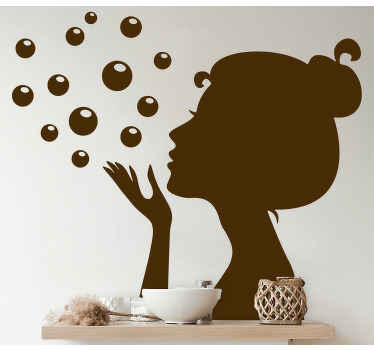 Wandtattoo Badezimmer blasen und silhouette - TenStickers