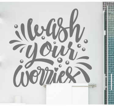 Wandtattoo Badezimmer Wasche deinen sorgentext - TenStickers