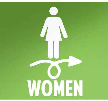 Stranišče ženska tabla z nalepko vrat puščice - TenStickers