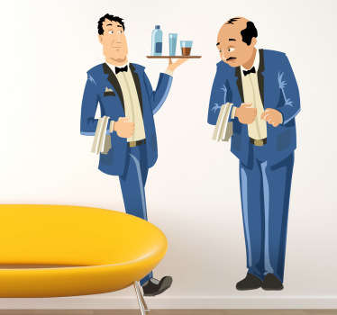 Sticker serveurs tenue bleue - TenStickers