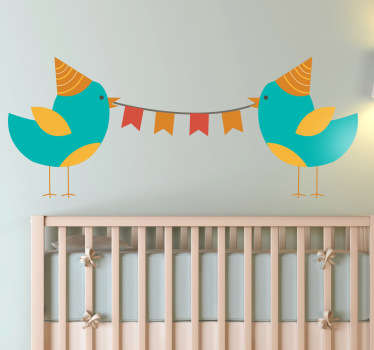 Kids Party Birds Wall Sticker - TenStickers
