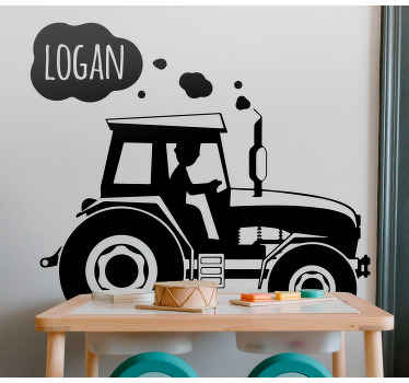 名前付きトラクター シルエット カスタム ステッカー - TENSTICKERS