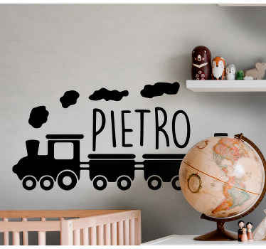Nice train design and name personalized sticker - TenStickers