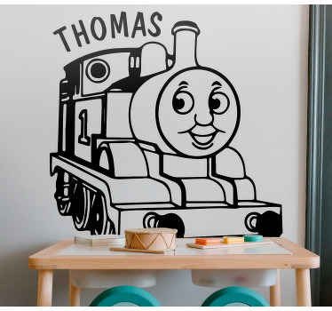 Smiley train name personalised sticker - TenStickers