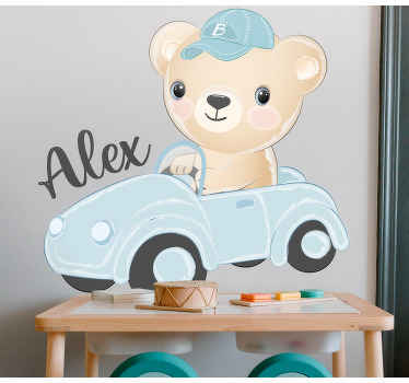 Autocolantes personalizáveis Urso de pelúcia fofo no carro - TenStickers