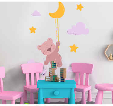 Vinilo personalizable Estrella de osos bebé con nombre - TenVinilo