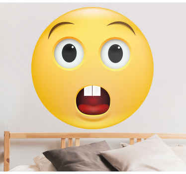 Yellow perplexed emoji wall sticker - TenStickers