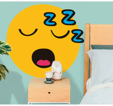 Vinilo pared Diseño emoji cansado - TenVinilo