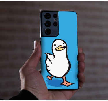 Naklejka na telefon Samsung stylowa chodząca kaczka - TenStickers