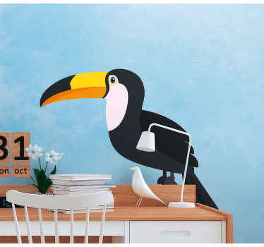 Värikäs tukaani sarjakuva lemmikki tarra - Tenstickers