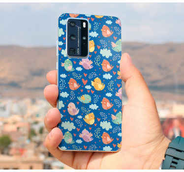 Sticker huawei Dibujos animados lindos pájaros voladores - TenVinilo