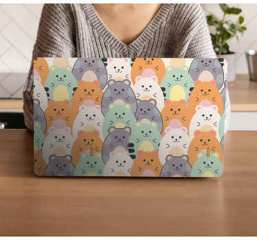 Autocolante para PC Hamsters multicoloridos comendo - TenStickers