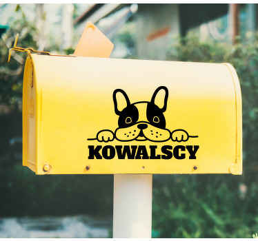 Naklejka personalizowana Nazwisko buldoga francuskiego - TenStickers