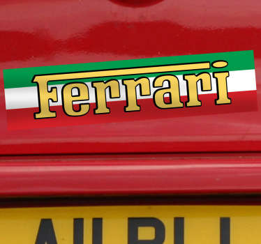 Bent u een fan van snelheid en sportauto's? Dan is deze sticker voor op je auto met het logo van het Italiaanse automerk "Ferrari" vast iets voor u!