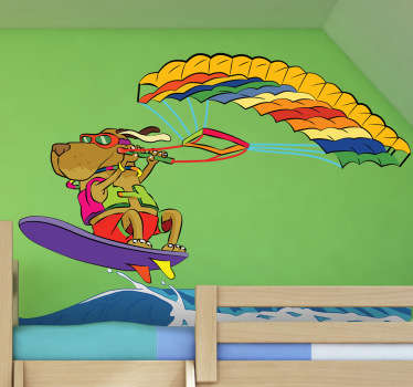 Surfer Hund Aufkleber - TenStickers