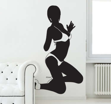 Girl in Bikini Silhouette Sticker - TenStickers