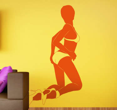 Backwards Posing Girl Sticker - TenStickers