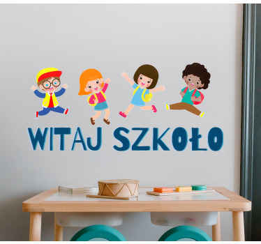 Naklejka na ścianę edukacyjne Cześć szkolno nowy rok - TenStickers