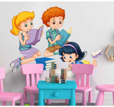 Naklejka na ścianę edukacyjne Grupa dzieci w szkole - TenStickers