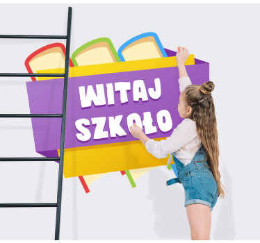 Naklejka na ścianę edukacyjne Witaj z powrotem w szkole - TenStickers