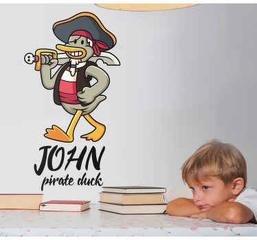 좋은 해적 오리 그림 어린이 스티커 - TenStickers