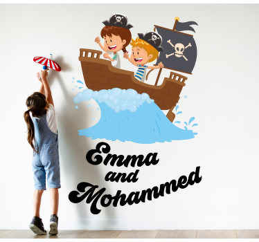 Adesivos para decoração de quarto infantil Crianças piratas e bar - TenStickers
