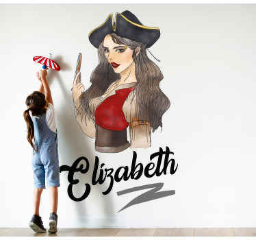 Manga illustration pirate girl children decal - TenStickers