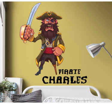 Vinilo habitación infantil Famoso capitán pirata de dibujos anima - TenVinilo