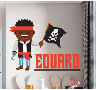 Uartig pirat kid børn soveværelse klistermærke - TenStickers