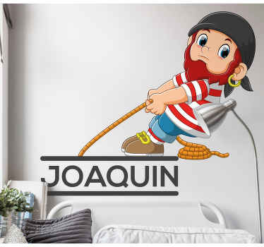 Cool illustration pirate kid wall sticker - TenStickers