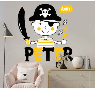 Baby boy pirate cutlass kids  bedroom sticker - TenStickers