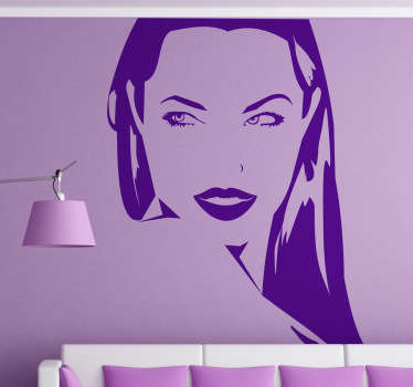 Original sticker depicting Angelina Jolie - your favourite actress! Decorate your bedroom or living room with this stunning sticker!
