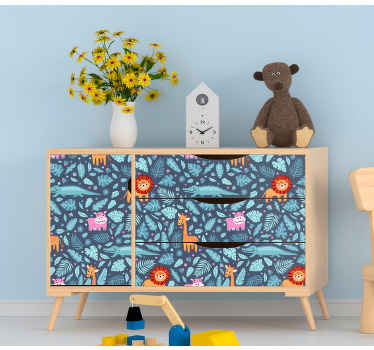 Klebefolie Möbel Mehrere dschungeltiere Design - TenStickers