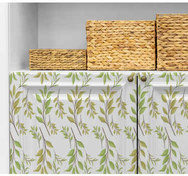 Akvarel grønne blade møbler klistermærke - TenStickers