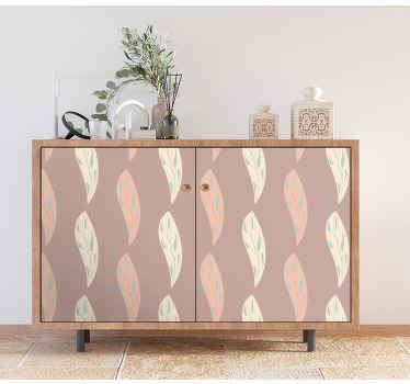 Vinilo para mueble Dos formas diferentes de hojas rosadas. - TenVinilo