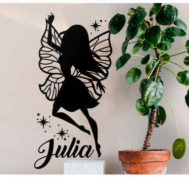 Fairy silhouette with name sticker - TenStickers
