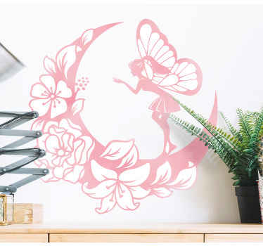 Fairy silhouette On the moon sticker - TenStickers
