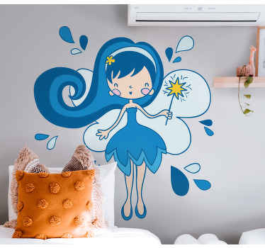Vinilo cuento infantil Vestido azul lindo diseño - TenVinilo