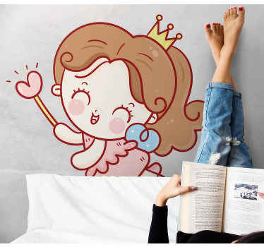 Naklejka na ścianę bajki dla dzieci Różowa wróżka - TenStickers