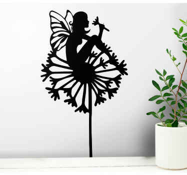 Wandtattoo Märchen Silhouette fee und löwenzahn - TenStickers