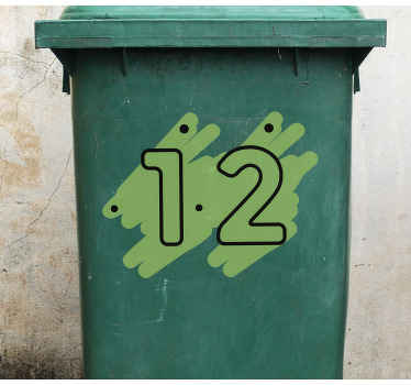 Numre i farvet grøn container klistermærke - TenStickers