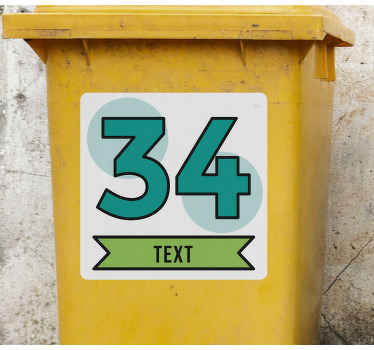 Mülltonnen Aufkleber Bunte zahlen mit text - TenStickers