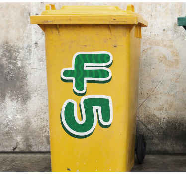 Recycling decal for bin custom green letters - TenStickers