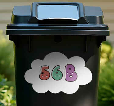 Colorful numbers with clouds Container sticker - TenStickers