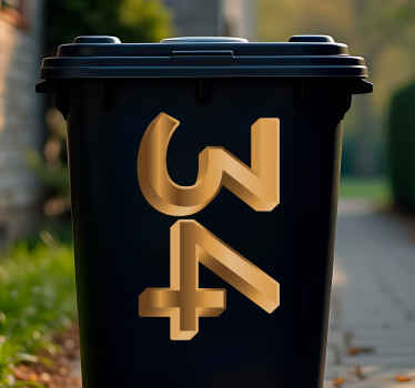 Autocolante realista de números dourados - TenStickers