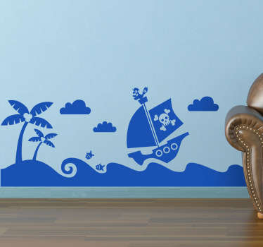 Wandtattoo maritim Kinderzimmer Piratenschiff - TenStickers