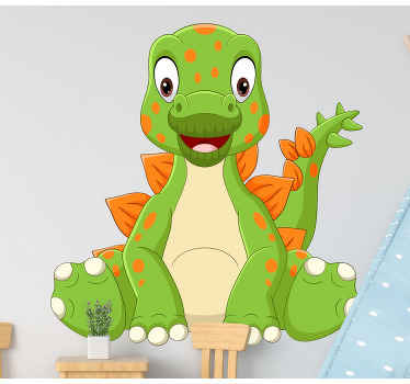 Wandsticker Dinosaurier Grünes sitzendes dinosaurier-design - TenStickers