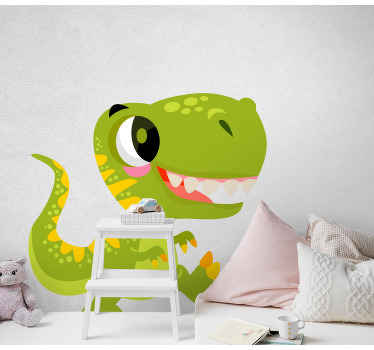 Roztomilé dieťa dinosaura s obtlačkom na dvere - Tenstickers